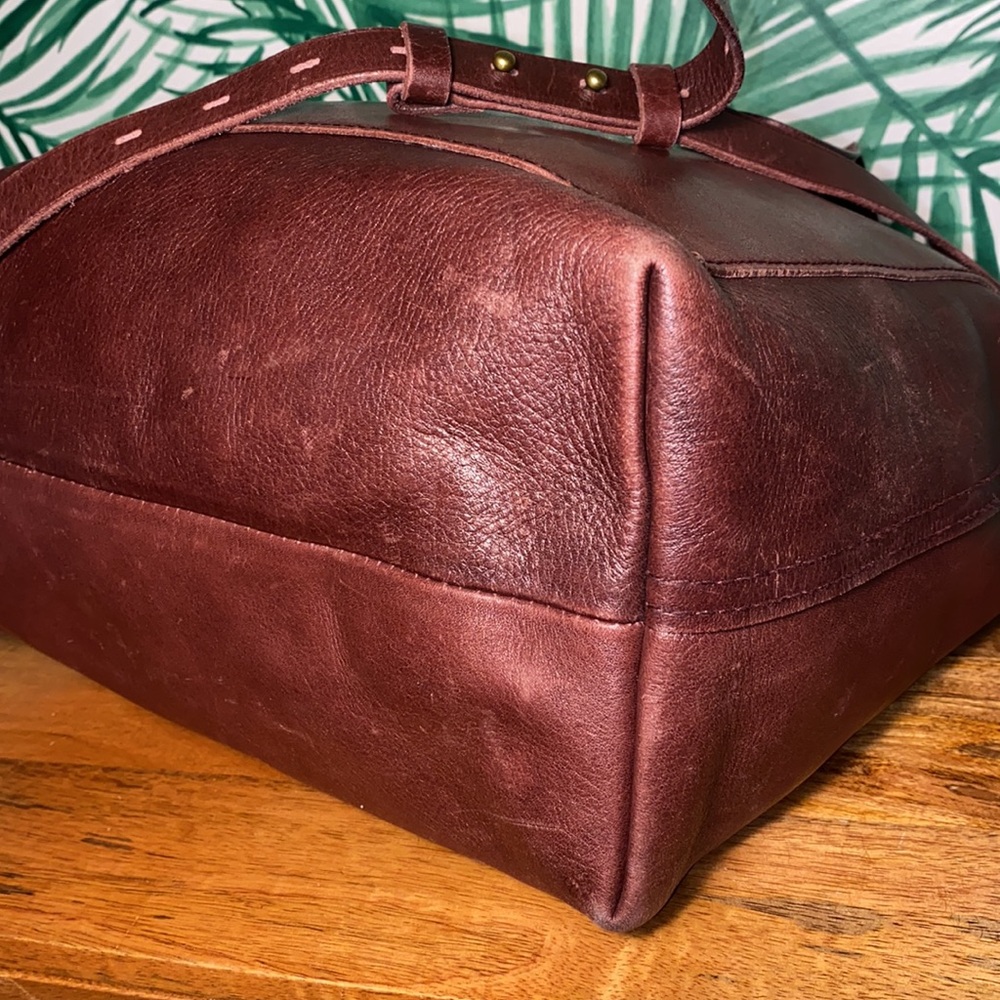 Madewell Transport Dark Brown Leather Tote Bag - Picture 7 of 13